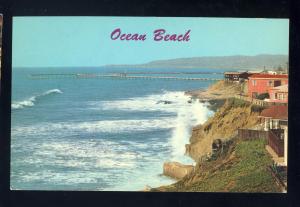 San Diego, California/CA Postcard, Municipal Pier, Ocean Beach, 1968!