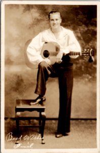 York Pennsylvania W.O.R.K. Radio Singer Musician RPPC Postcard A21