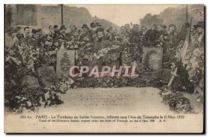 Paris Old Postcard Tomb of the Unknown Soldier interred under & # triumph 39a...