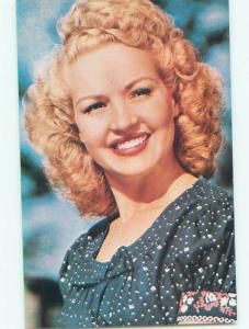 Unused 1970's postcard FAMOUS ACTRESS BETTY GRABLE k7091