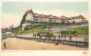 Postcard C-1905 California Santa Cruz Sea Beach Hotel Trolley Detroit 23-48