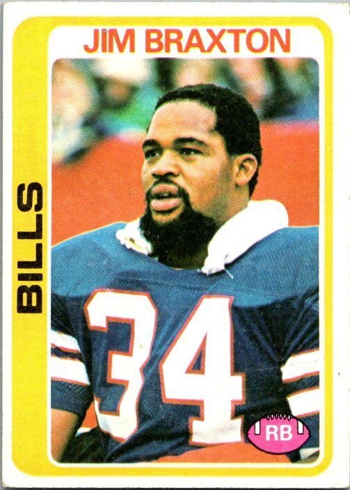 1978 Topps Football Card Jim Braxton Buffalo Bills sk7073