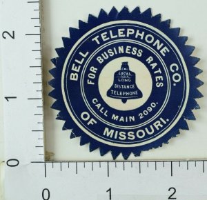 Victorian Label Sticker Bell Telephone Co. Business Rates F30