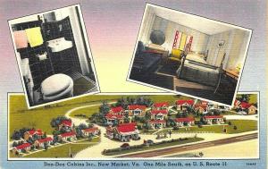 New Market VA Don-Dee Cabins Multi-View Postcard