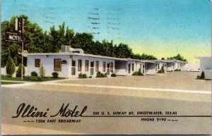 Illini Motel, Sweetwater TX c1950s Vintage Postcard Q71