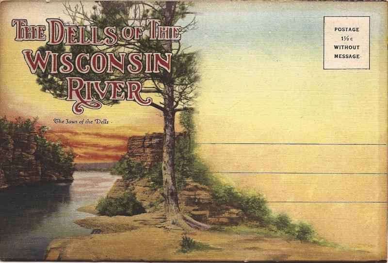 DELLS of THE WISCONSIN RIVER 1949 SOUVENIR POSTCARD FOLDER (3)