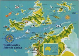 Maps Postcard - Map of The Whitsunday Islands,North Queensland,Australia RR23501