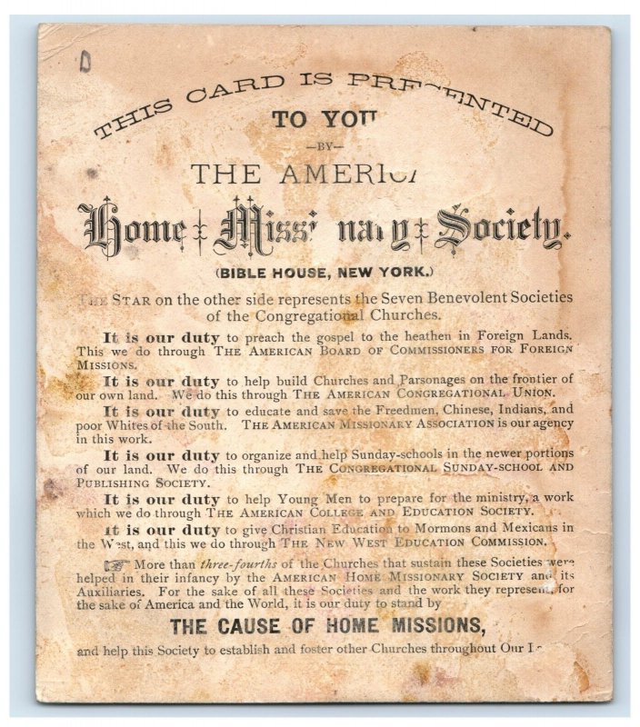 1880s American Home Missionary Society Mormon #6D