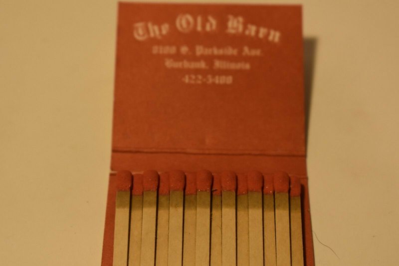 The Old Barn Burbank Illinois Horse and Rider Matchbook