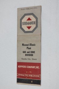 Koppers Missouri-Illinois Plant Gas and Coke Division 20 Strike Matchbook Cover