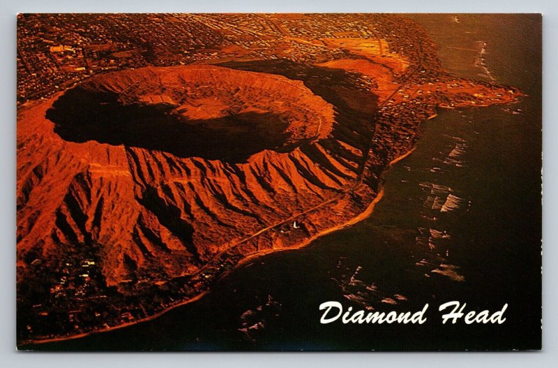 Aerial View Of Diamond Head And Black Point Hawaii Vintage Unposted Postcard