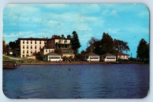 1964 Ontario Canada Postcard Gananque Inn Headquarters Fishing Fishing Boats
