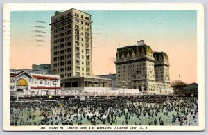1920's Hotel Saint Charles Breakers Atlantic City New Jersey NJ Posted Postcard
