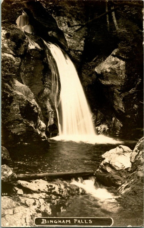 Vintage Echt Foto Post Karte RPPC - Bingham Falls Stowe, VT