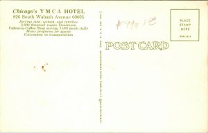 CHICAGO IL YMCA HOTEL LARGEST REVOLVING SIGN IN CHICAGO ~ MULTI-VIEW POSTCARD