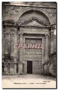 Old Postcard Pithiviers The main church door