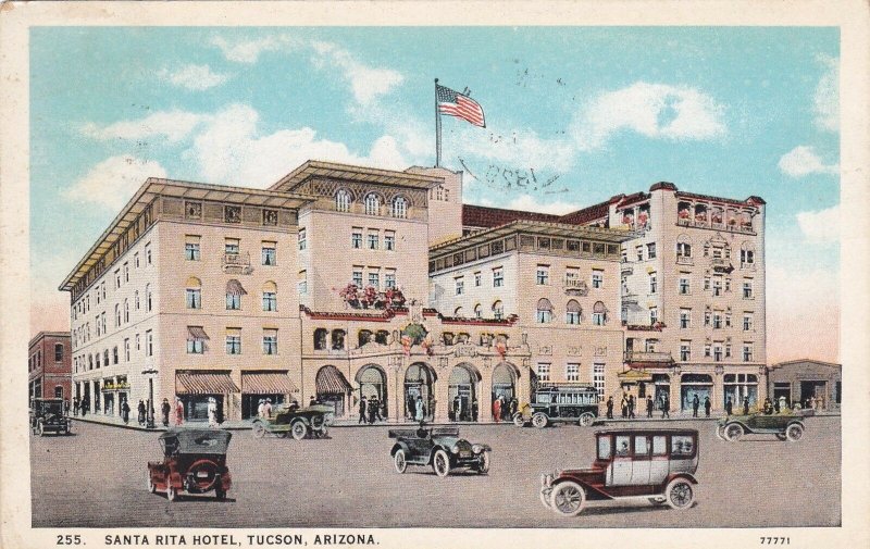 Arizona Tucson Santa Rita Hotel 1929 Curteich sk6693