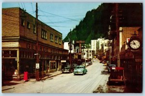 Juneau Alaska AK Postcard Franklin Street In The Business District c1960s Cars