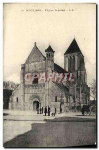 Old Postcard Ouistreham L & # 39Eglise portal