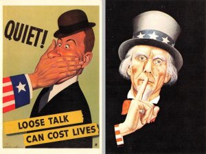 2~4X6 Reproduction Postcards  WORLD WAR II  National Security~Loose Talk Posters