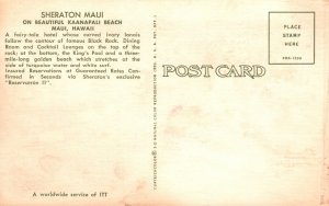 Vintage Postcard View of Sheraton Maui on Beautiful Kaanapali Beach Maui Hawaii