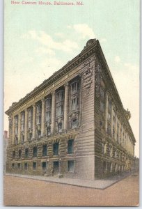 Vintage Postcard New Custom House Baltimore MD Early 1900s