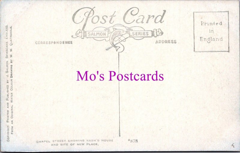 Warwickshire Postcard - Stratford-Upon-Avon, Chapel Street, Nash's House RS37906