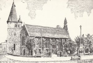 MALDON, ALL SAINTS CHURCH, Essex - Vintage POSTCARD (Drawing)