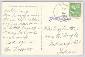 Brighton Michigan~Speed Boat on Lake~Linen Postcard