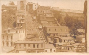 Valparaiso Chile Incline Railroad Real Photo Vintage Postcard AA65879