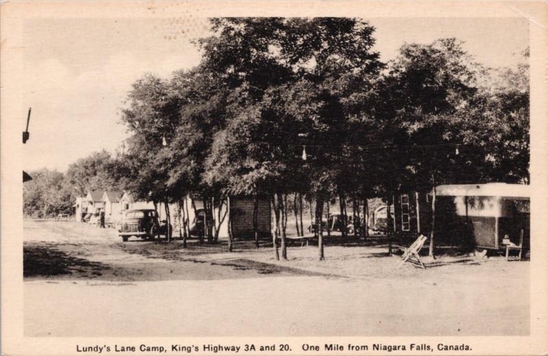 Lundy's Lane Camp Niagara Falls ON Ontario Vintage Postcard E30