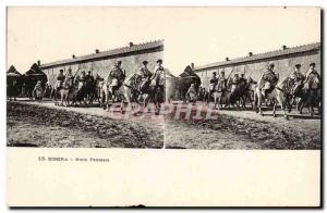 Views stereoscopic Biskra Algeria Postcard Old Noce Fantasia