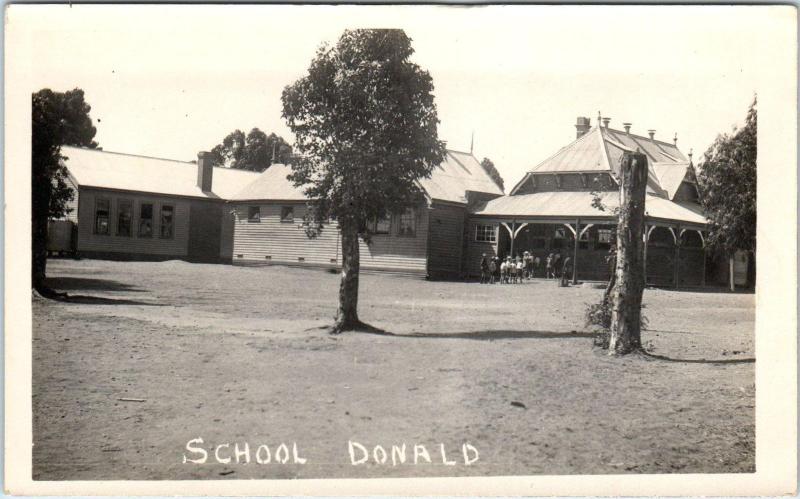 RPPC   DONALD, Victoria, Australia   View of  SCHOOL BUILDINGS  c1910s  Postcard