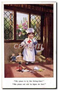 Old Postcard Nurse Red Cross Children Plush Doll