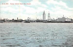 View from the Ocean Coney Island, NY, USA Amusement Park 1912 