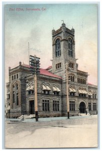 c1905 Post Office Building Street View Sacramento California CA Antique Postcard