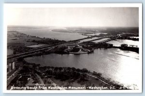 Washington DC Postcard RPPC Photo Looking South From Washington Monument c1950's