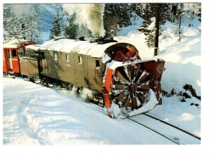 Rhaetian Railway Train with Snowplow, Apes, Switzerland