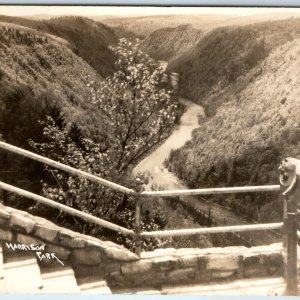 c1930s Tioga Co, PA Leonard Harrison State Park RPPC Otter Trail Real Photo A97