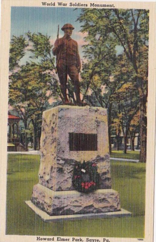 Pennsylvania Sayre World War Soldiers Monument Howard Elmer Park