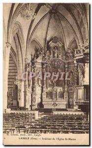 Old Postcard LAIGLE (Orne) - Interior of I Church of St. Martin