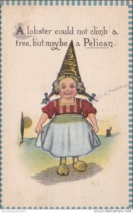 Dutch Girl Wearing Dunce Cap 1913