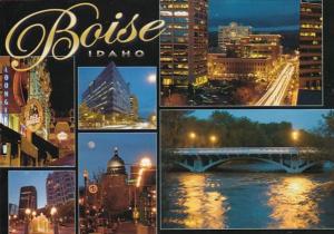 Idaho Boise At Night Multi View