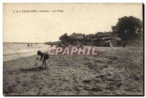 Old Postcard Tranche The Beach