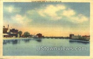 Cedar River and Waterloo Skyline - Iowa IA  