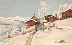 lot290 otto valstad painting postcard art artist signed norway