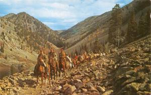 DELTA COUNTY COLORADO IS THE PLACE FOR YOU~HORSEBACK RIDERS POSTCARD 1960s