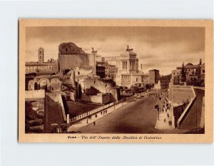 Postcard Via dell' Impero dalla Basilica di Costantino, Rome, Italy