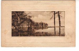 Scene by a Lake, Used 1914 Nova Scotia Split Ring Cancel