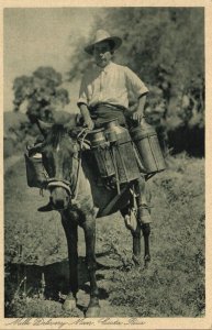 Costa Rica, C.A., Milk Delivery Man on Horseback (1920s) Gran Hotel Postcard